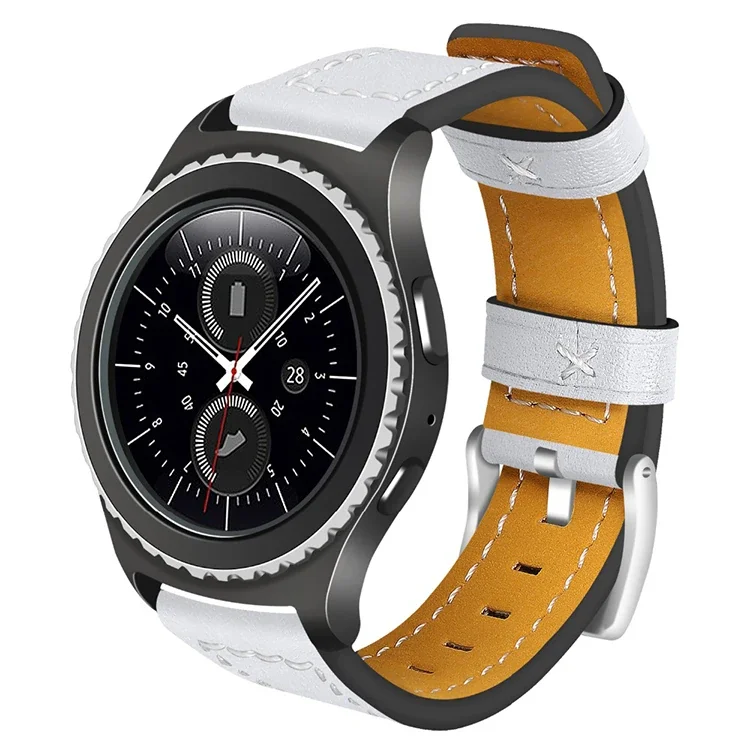 Ally Gear S3 Watch 4 46mm Classic Frontier Deri Dişli Kayış Kordon-(5775)