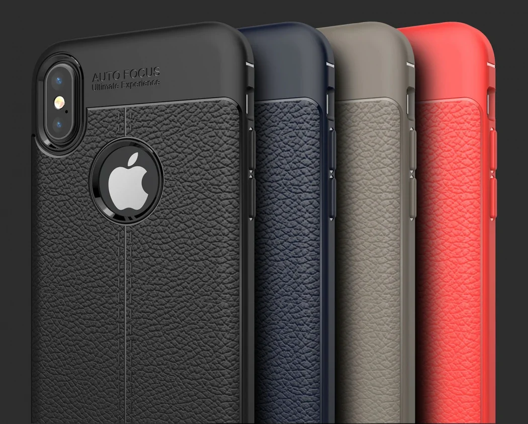 İphone X Xs Litchi Tam Koruma Soft Silikon Kılıf-(5775)