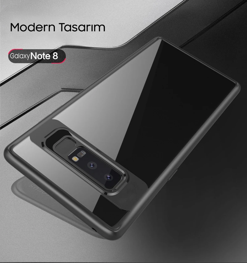 Ally Galaxy Note 8 Darbeya Dayanıklı Şeffaf Silikon Kılıf-(5775)