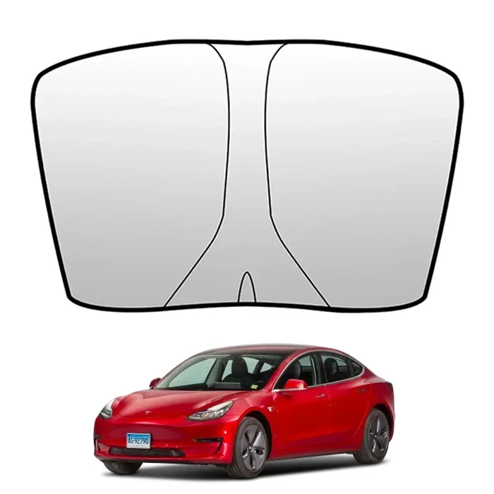 Ally Tesla Model Y Model 3 için Ön Cam Güneşliği Katlanır Ön Pencere Güneşlik-(5775)