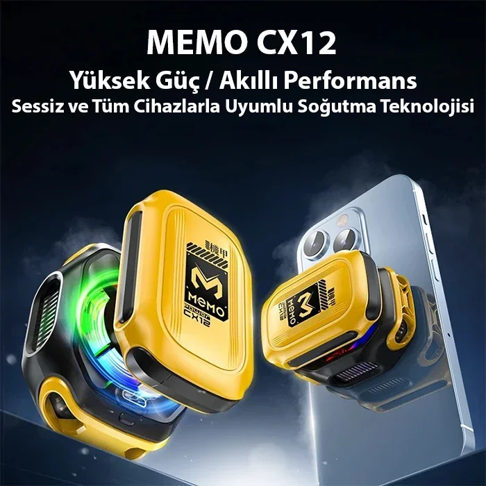 Memo CX12 Pro 2000Mah Bataryalı i Manyetik Cep Telefon Soğutma-(5775)