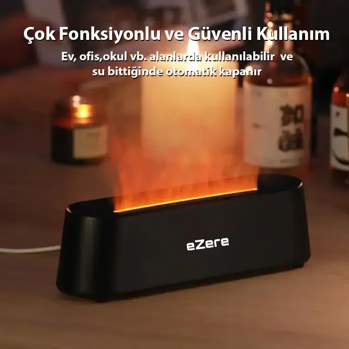 Ezere A3 Ev ve Ofis için Alev Difüzörü ve Ultrasonik Hava Nemlendici-(5775)