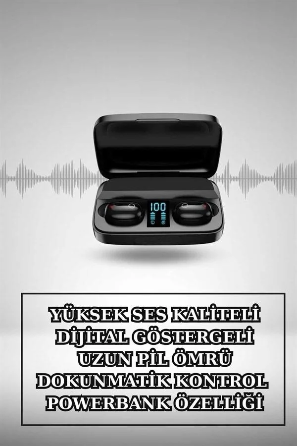 Kablosuz Bluetooth Kulaklık ve Kordon Hediyeli Akıllı Saat Nabız Ölçer Uzun Pil Ömrü