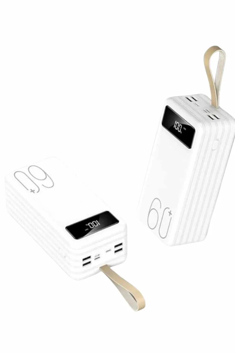 Powerbank 60.000 Mah Taşınabilir Şarj Hızlı El Fenerli Dijital Göstergeli