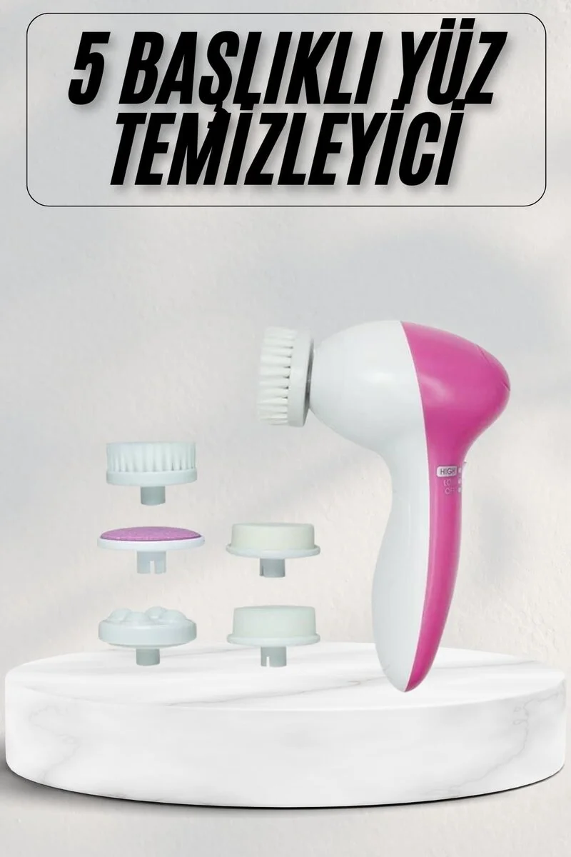 Cilt Temizleme ve Masaj Aleti 5 Başlıklı Akne ve Sivilce Önleyici