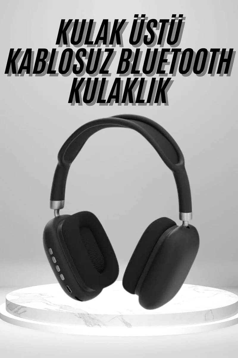 Kulak Üstü Kablosuz Bluetooth Kulaklık Yumuşak Süngerli SD Kart Girişli