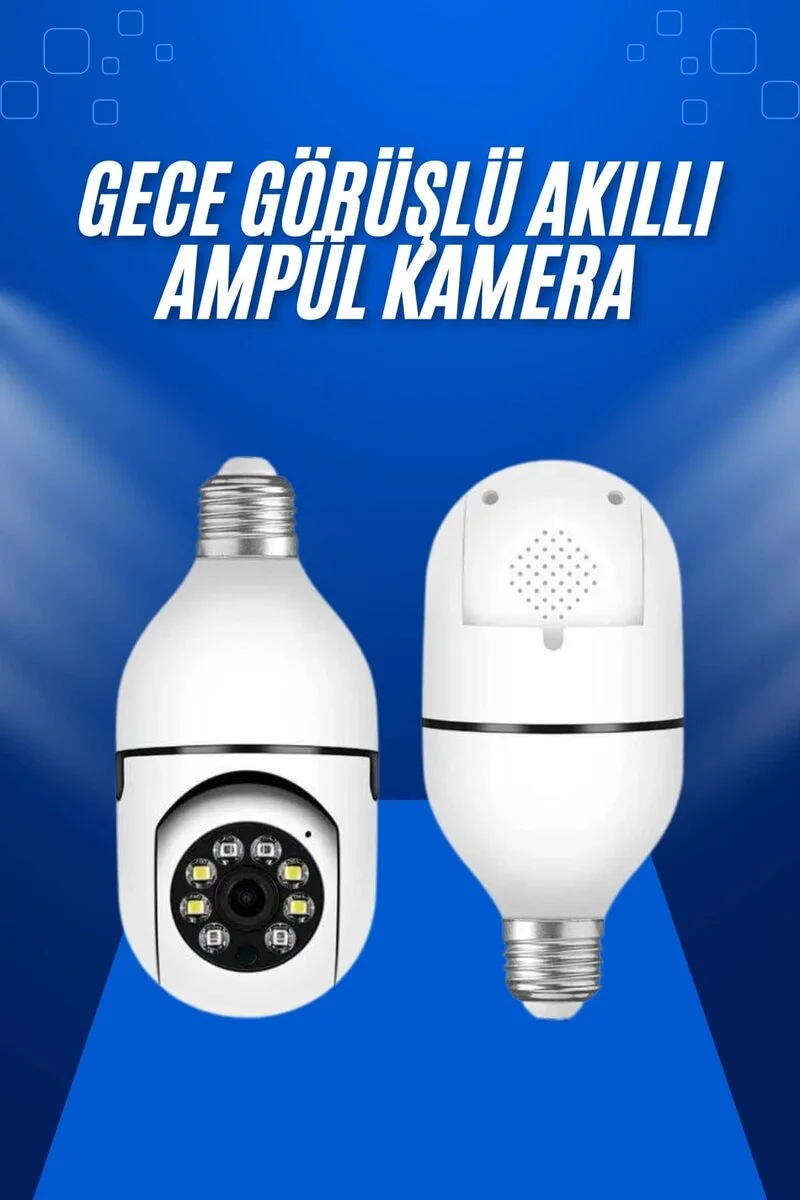 Ev Kamerası Wifi Kamerası Gece Görüşlü Akıllı Ampül Kamera