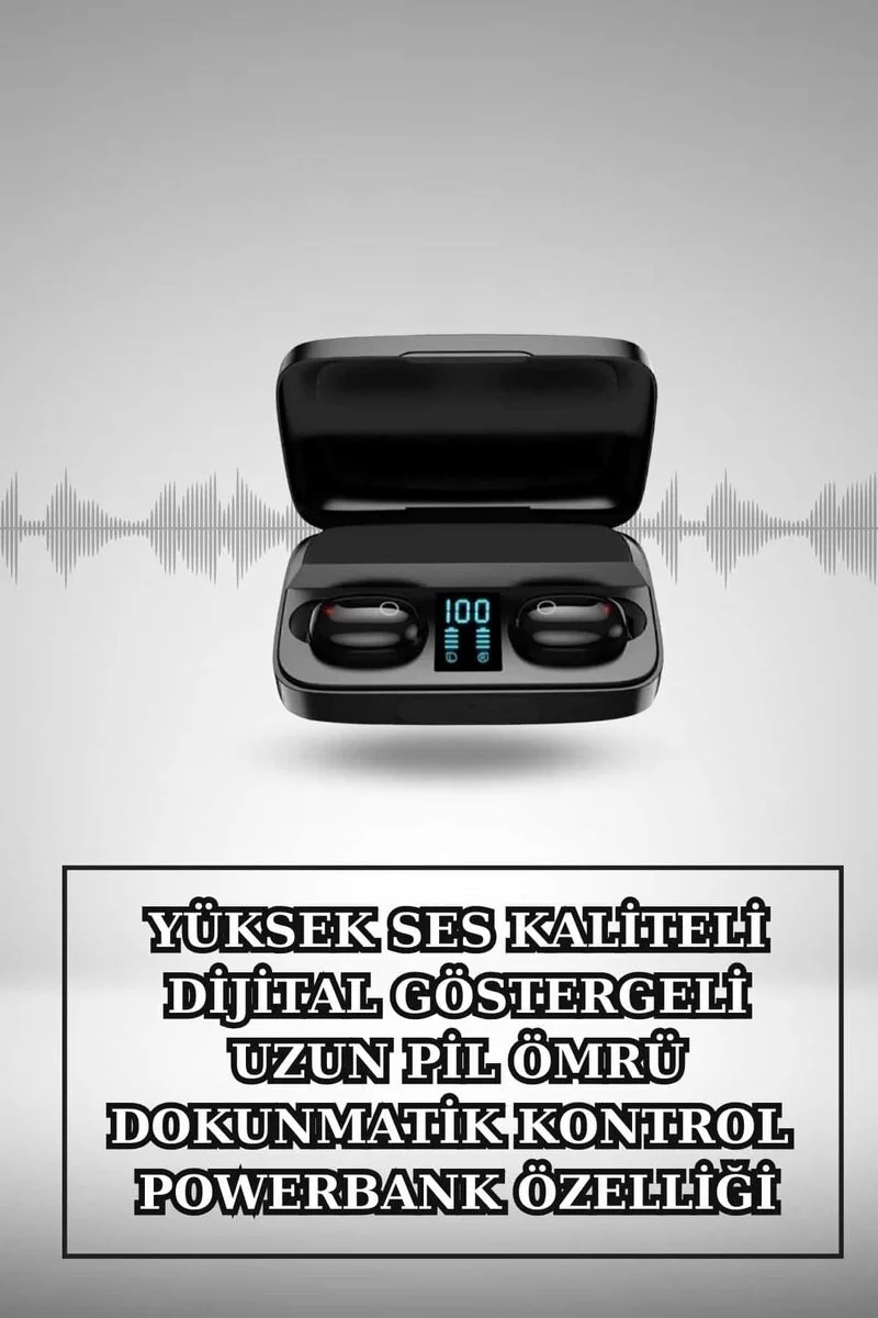 Kablosuz Bluetooth Kulaklık ve Kordon Hediyeli Akıllı Saat Nabız Ölçer Uzun Pil Ömrü