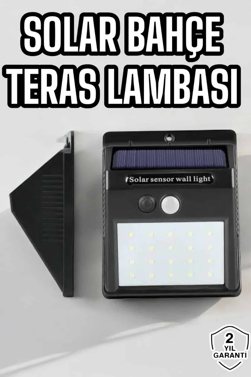 Güneş Enerjili Bahçe Lambası Solar Gece Aydınlatma Sensörlü Lamba