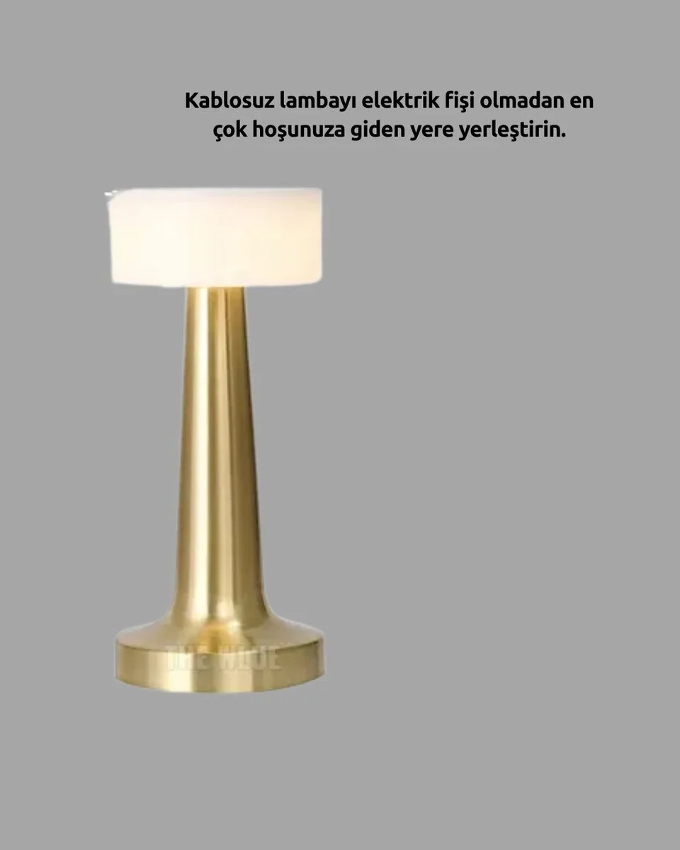 Touch Gece Lambası – Dokunmatik Kontrol Kablosuz Kullanım Metal Gövde