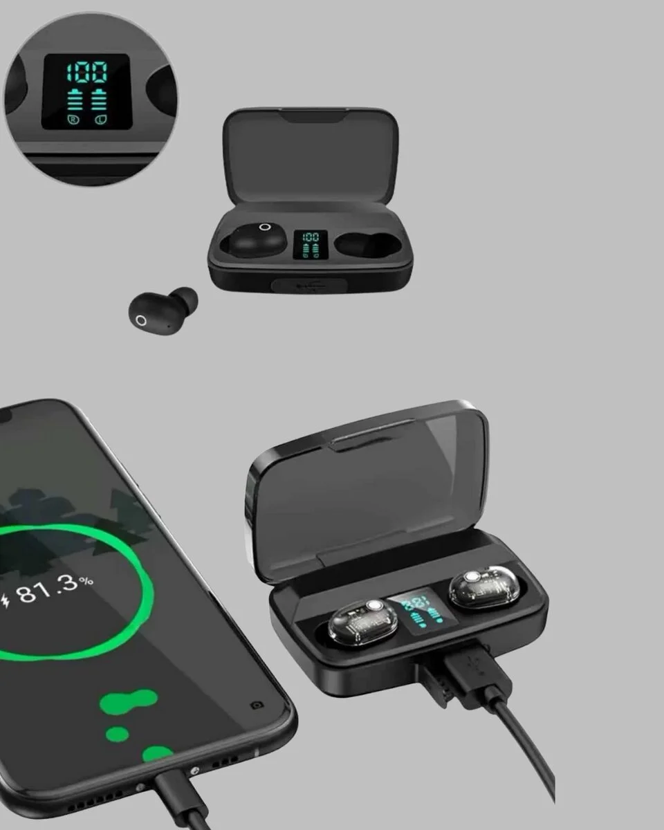 Bluetooth V5.0 Parmak Dokunmatik Kontrol Kablosuz Kulaklık Şarj Kutulu Model