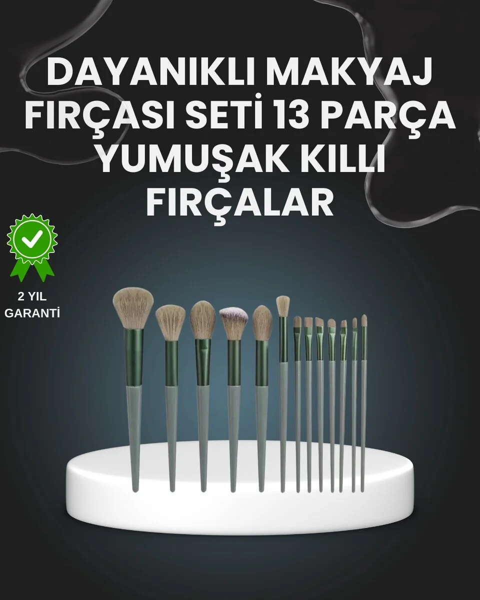 13'lü Fiber Kıllı Yumuşak Makyaj Fırçası Seti Taşınabilir ve Ergonomik Tasarım