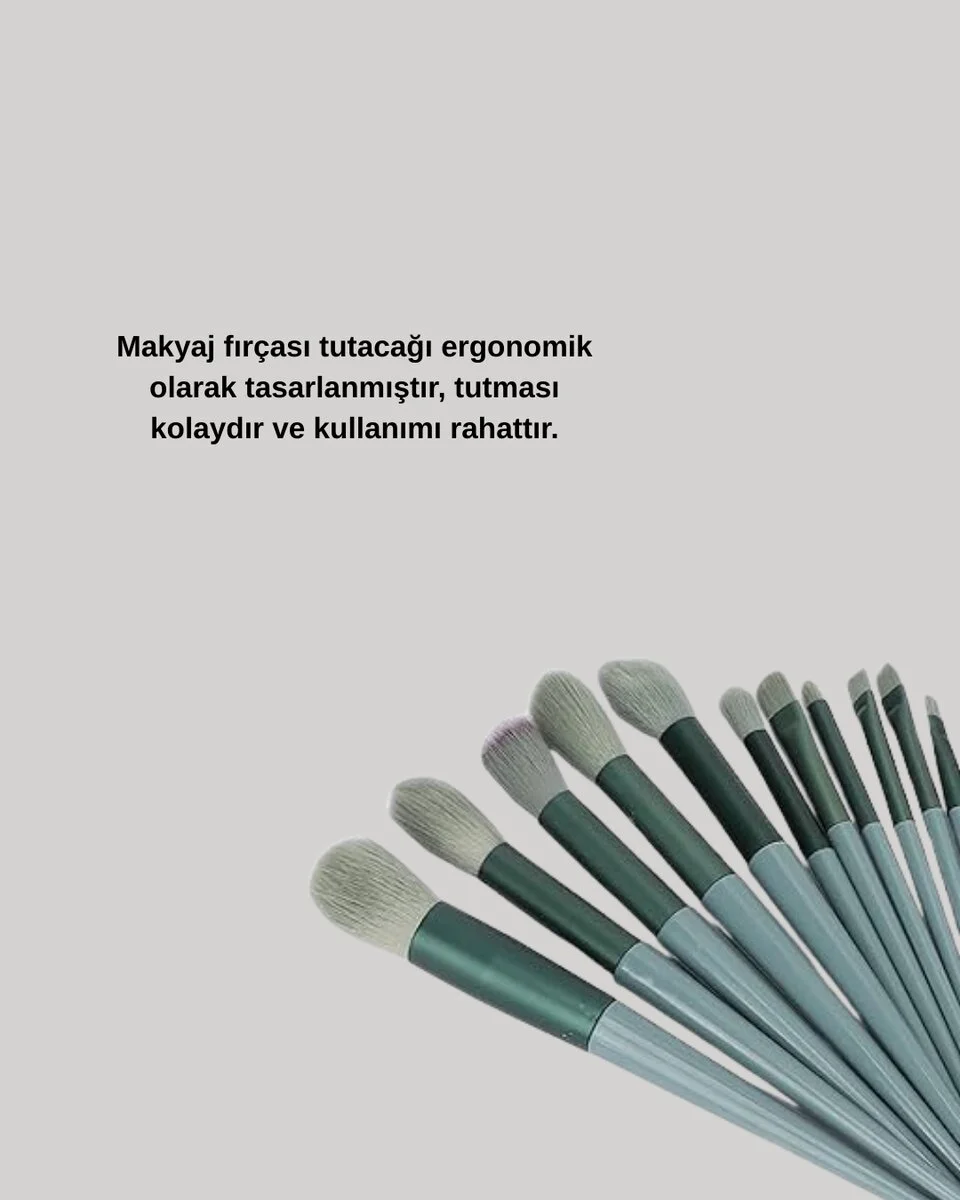 umuşak Kıllı Estetik Tasarımlı 13'lü Makyaj Fırçası Seti Günlük ve Profesyonel Kullanım