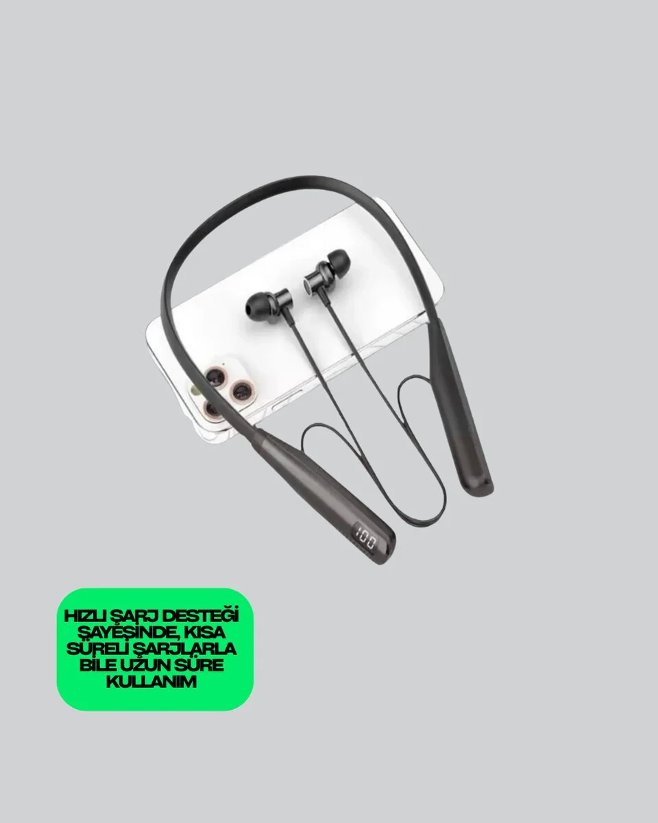Y12 Bluetooth Boyun Bantlı Kulaklık – 100 Saat Pil Bluetooth 5.3 Dokunmatik Kontrol