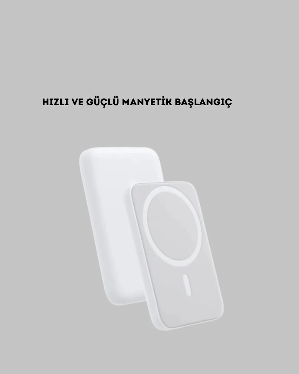 MagSafe Uyumlu Kablosuz Powerbank – Güçlü Mıknatıs Hızlı Şarj Kompakt Tasarım