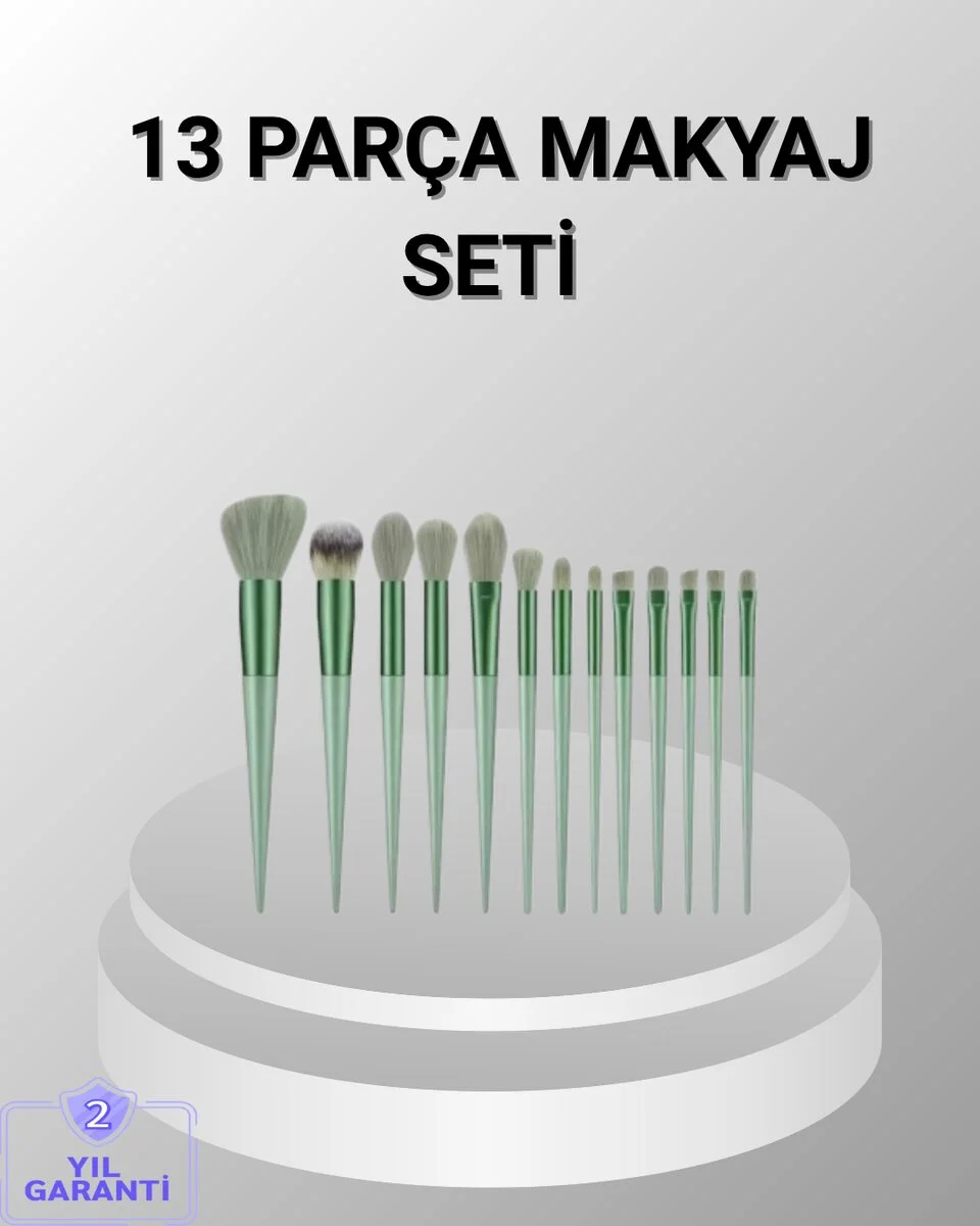 13 Parça Makyaj Fırça Seti – Ergonomik Dökülme Yapmayan Taşınabilir