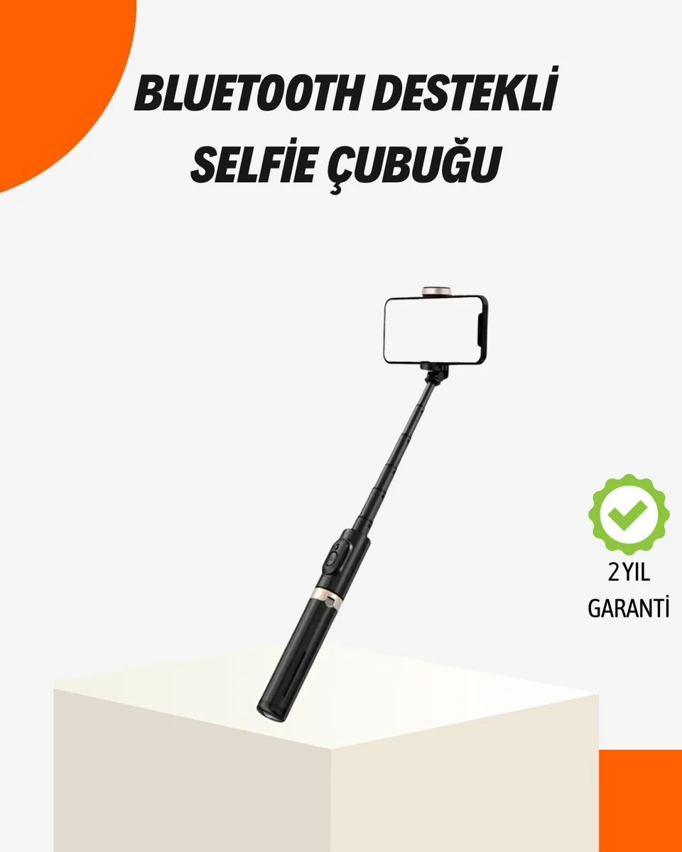 Bluetooth’lu Işıklı Selfie Çubuğu – Katlanabilir 130 cm