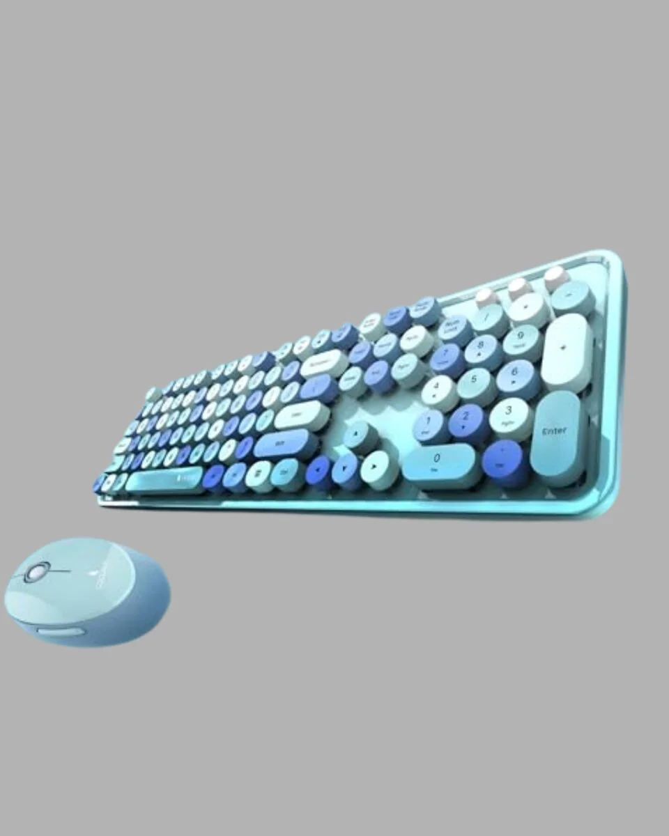Kablosuz Klavye ve Mouse Seti – Sessiz Tuş Retro Tasarım