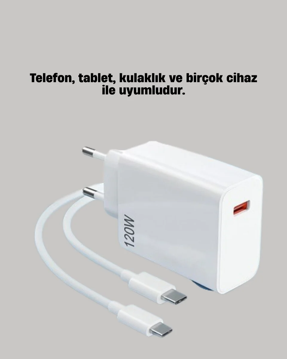 120W Mi Turbo Akıllı Tanıma Çipli Hızlı Şarj Cihazı Taşınabilir ve Dayanıklı