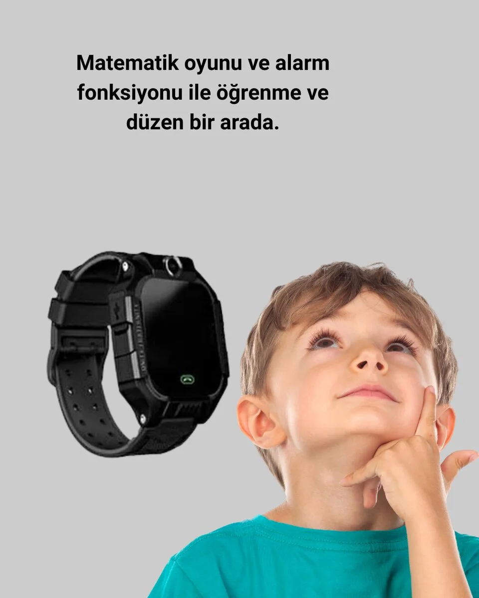 S10 Siyah Çocuk Takip Saati Güvenli Alan Uyarısı ve Sesli Mesaj