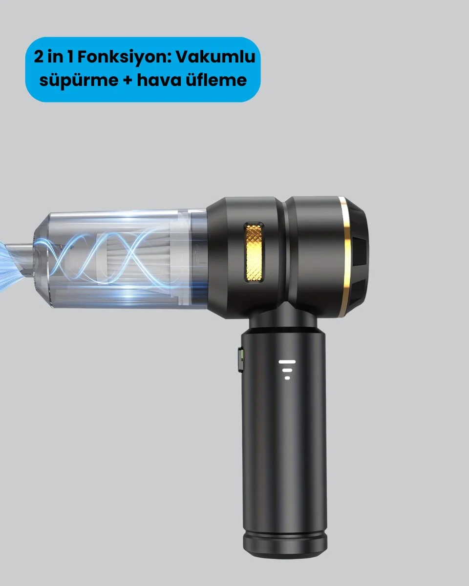 Araç İçi Derinlemesine Temizlik İçin Kompakt ve Ergonomik El Süpürgesi