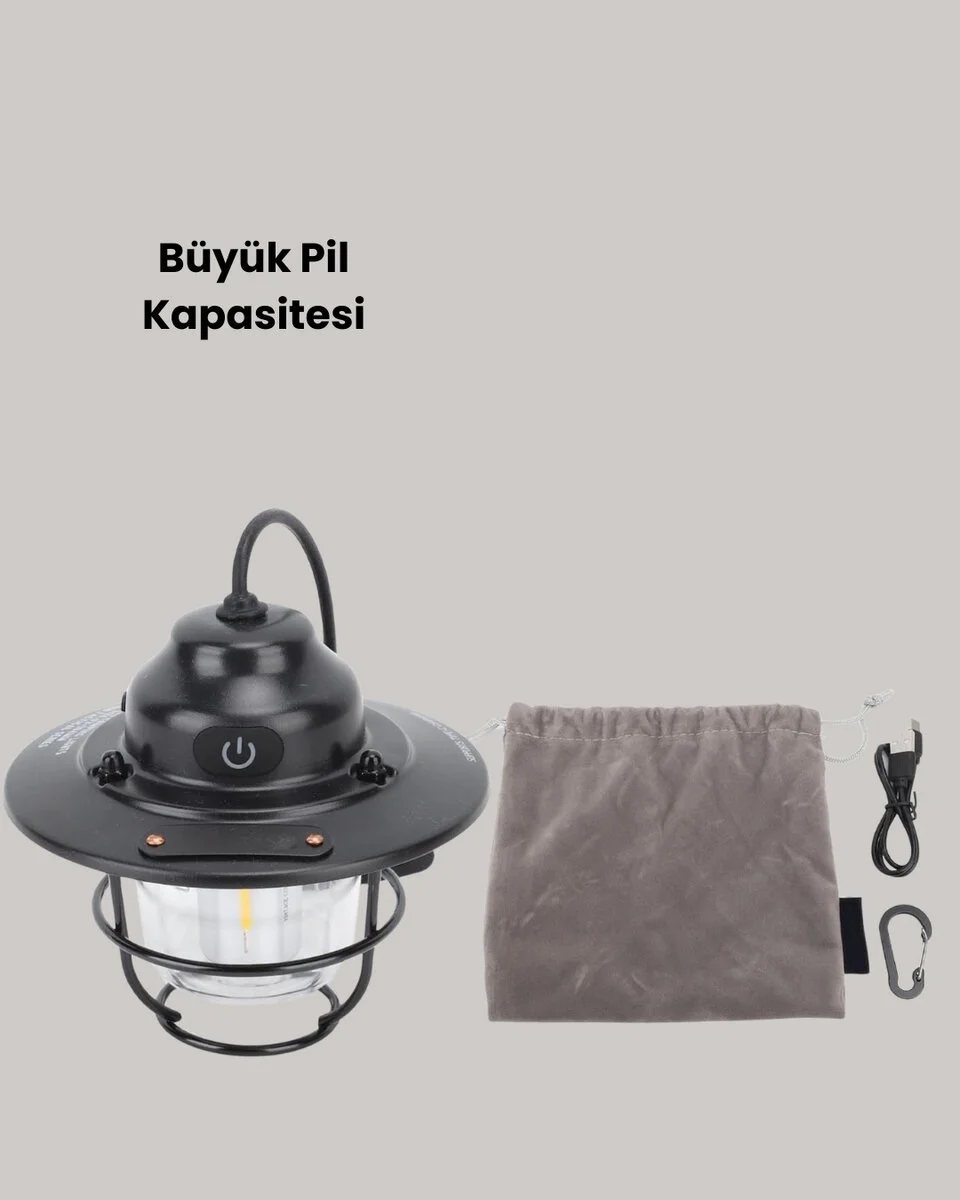 Dekoratif ve Fonksiyonel Taşınabilir Kamp Gece Lambası