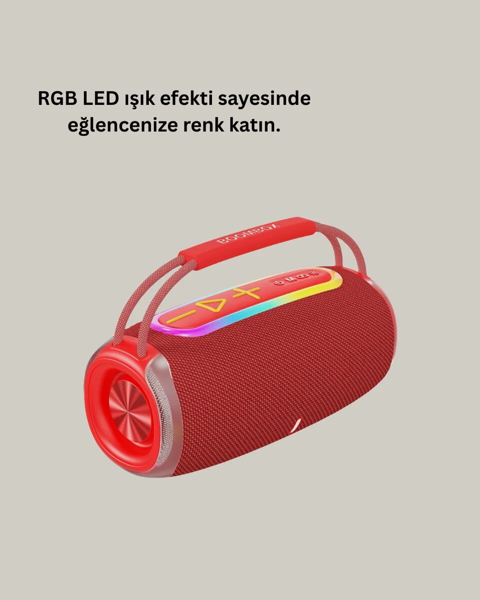 Suya Dayanıklı 20W RGB Hoparlör Bluetooth USB SD Kart ve AUX Girişli