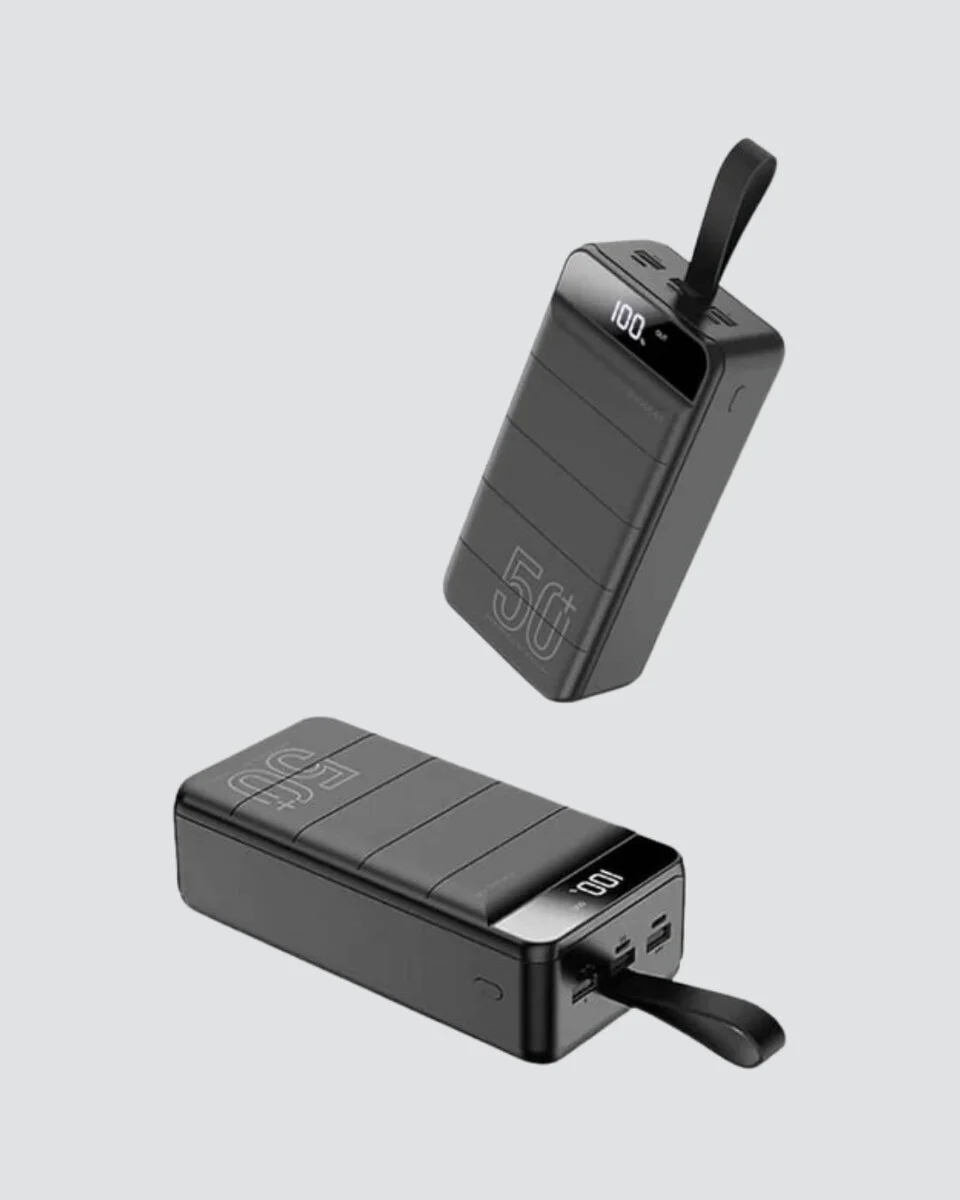 50.000 mAh Ultra Güçlü Powerbank 4 USB Çıkışlı LED Dijital Göstergeli Hızlı Şarj Destekli Taşınabilir Şarj Cihazı