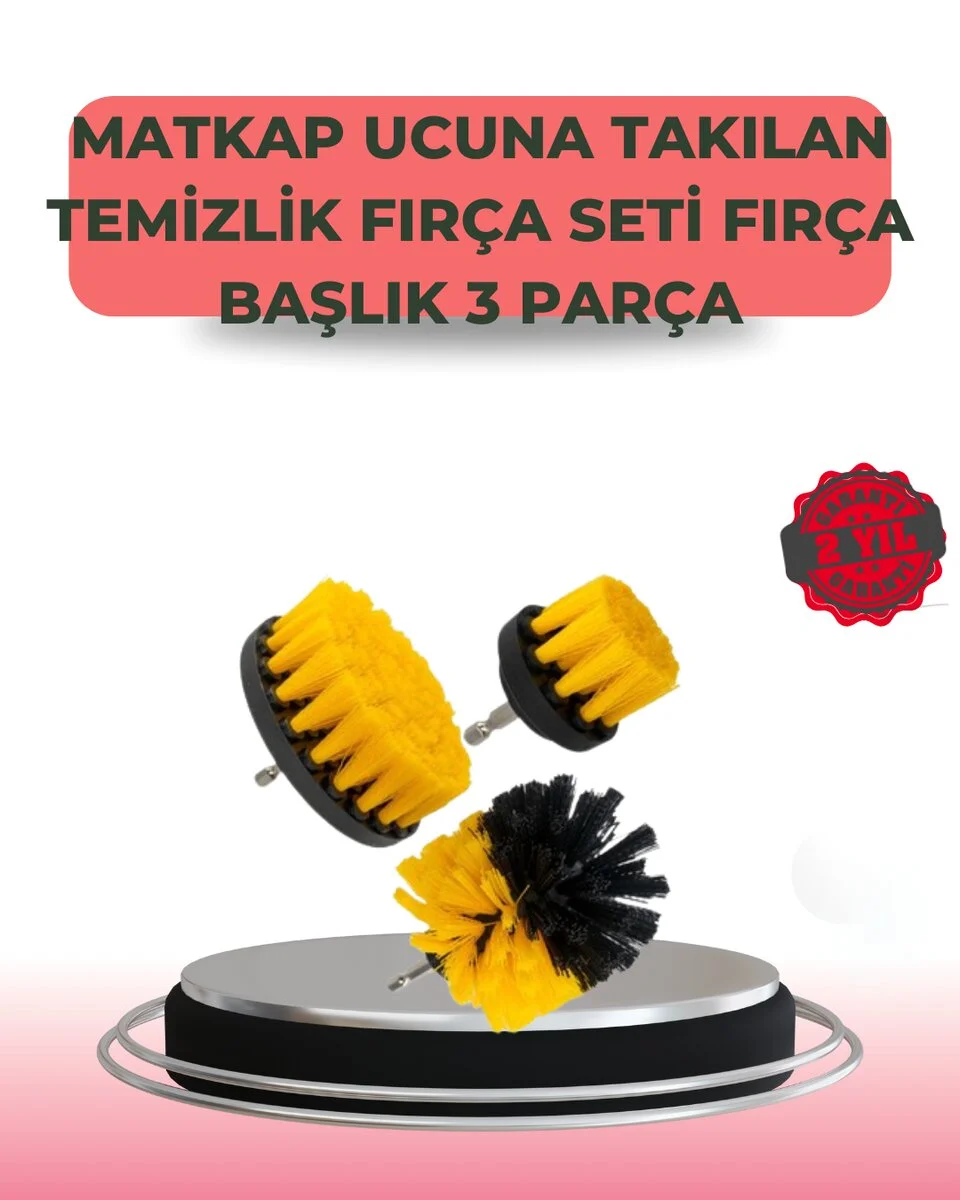 3 Parça Matkap Ucu Temizlik Fırçası Dayanıklı Naylon Kıllı