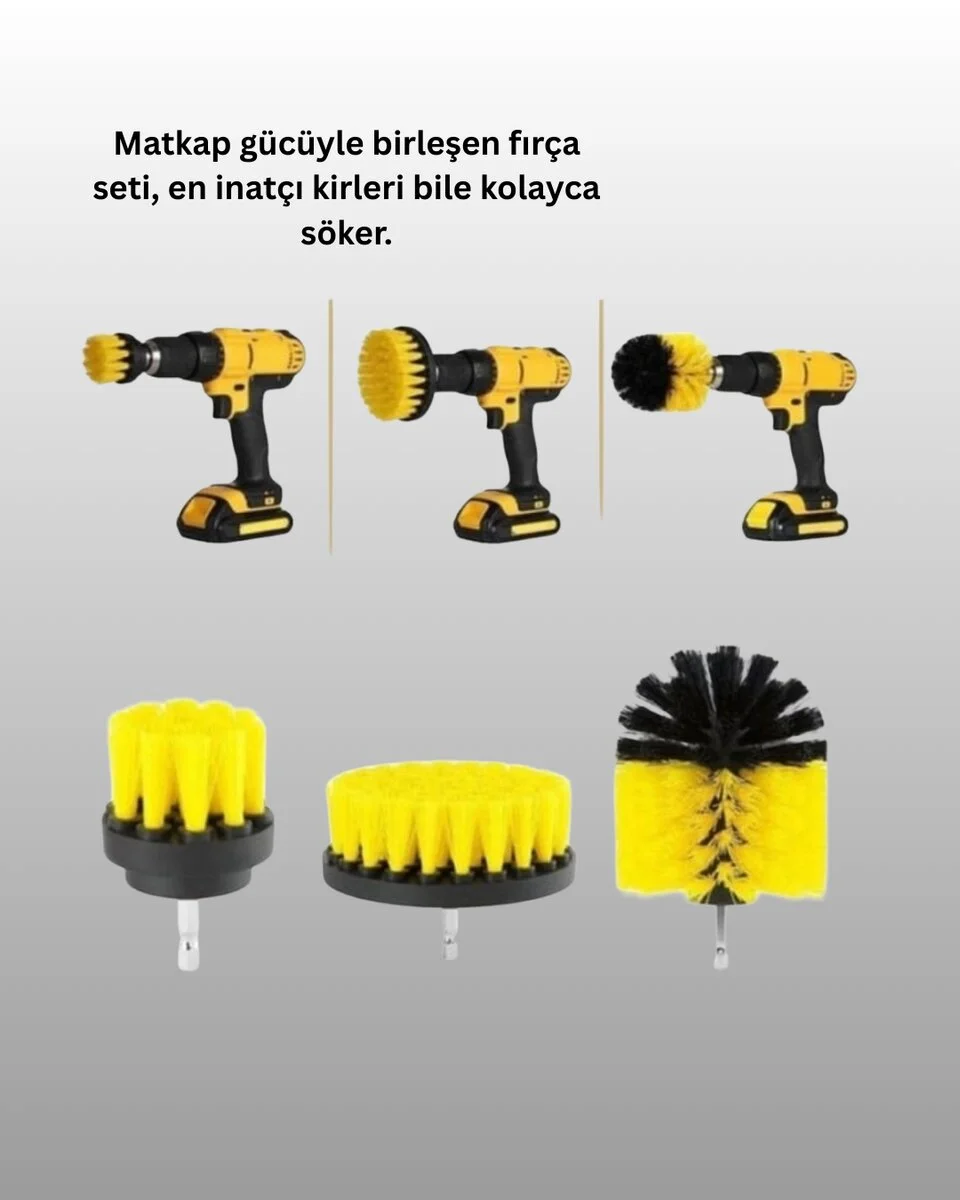 3 Parça Matkap Ucu Temizlik Fırçası Dayanıklı Naylon Kıllı