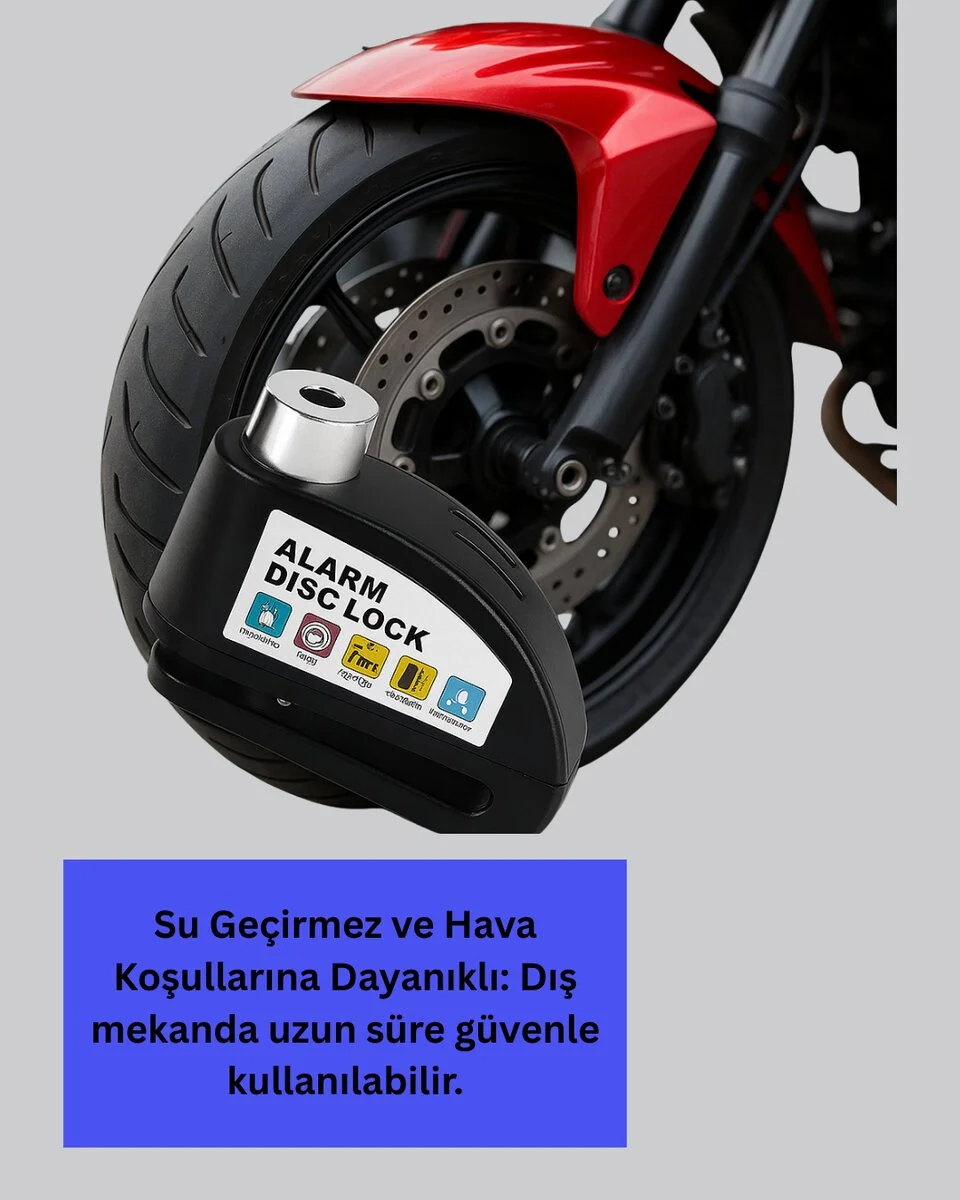 110 dB Alarm Disk Kilidi Motosiklet Scooter Bisiklet Güvenlik