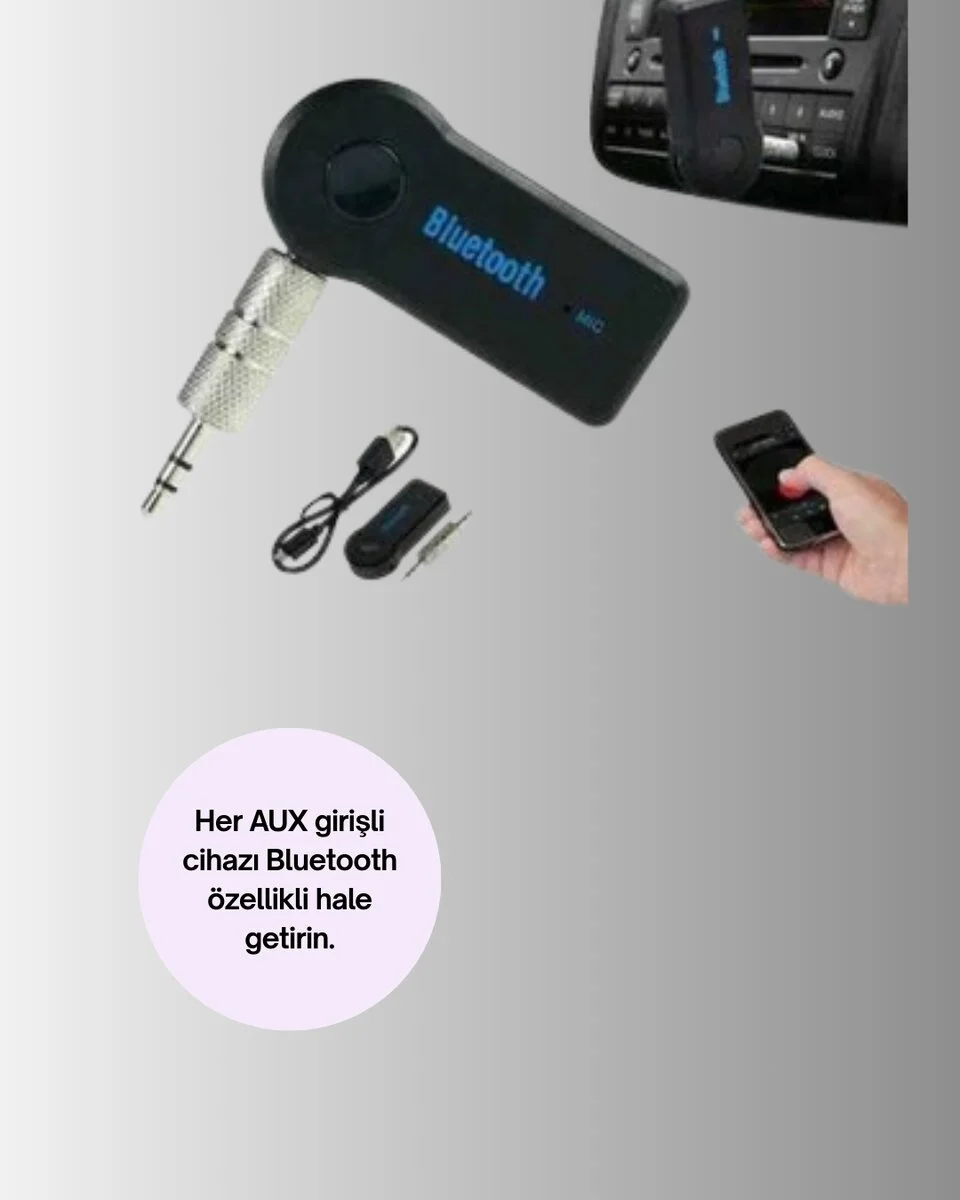 Eller Serbest Özellikli Bluetooth AUX Araç Kiti