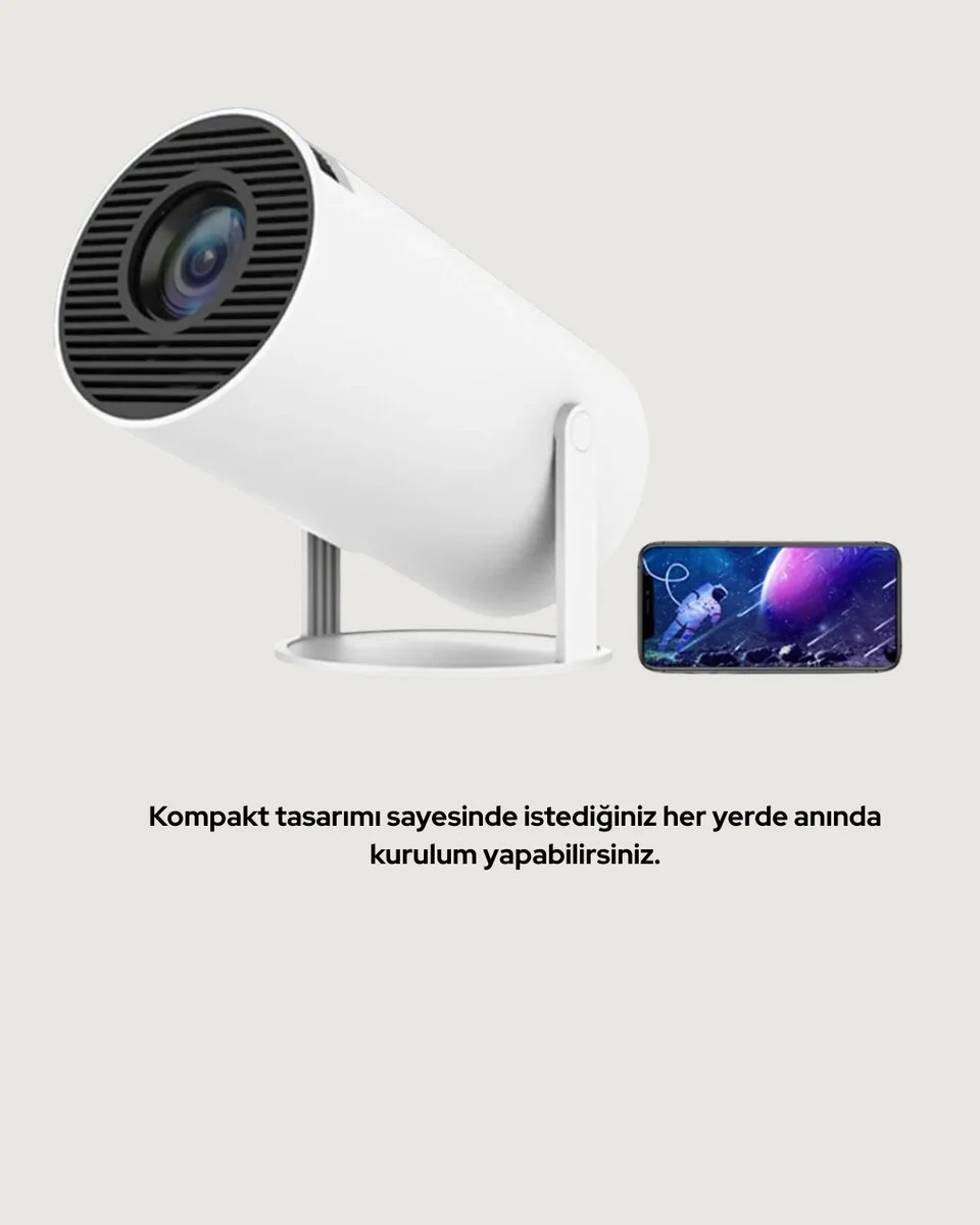 4K Uyumlu 130 İnç Full HD Projeksiyon Cihazı ve Kablosuz Aktarım Özelliği