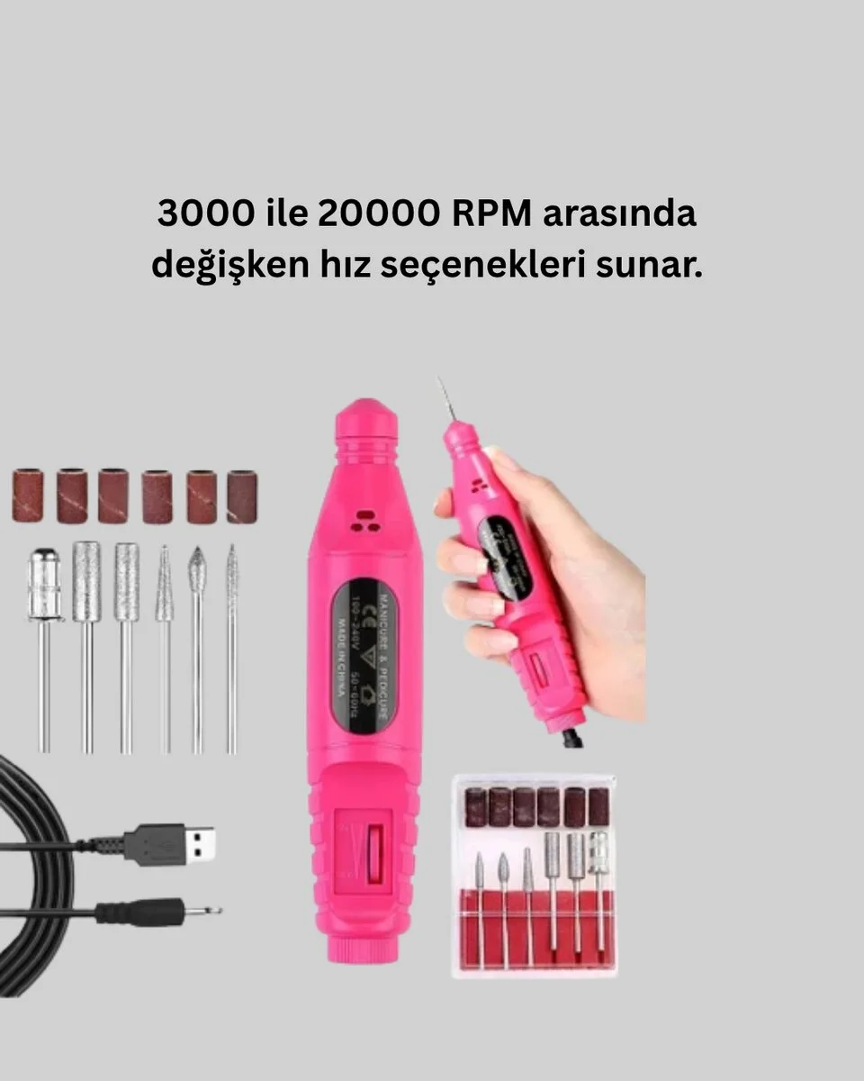 Kalem Tipi Sessiz Manikür Pedikür Cihazı