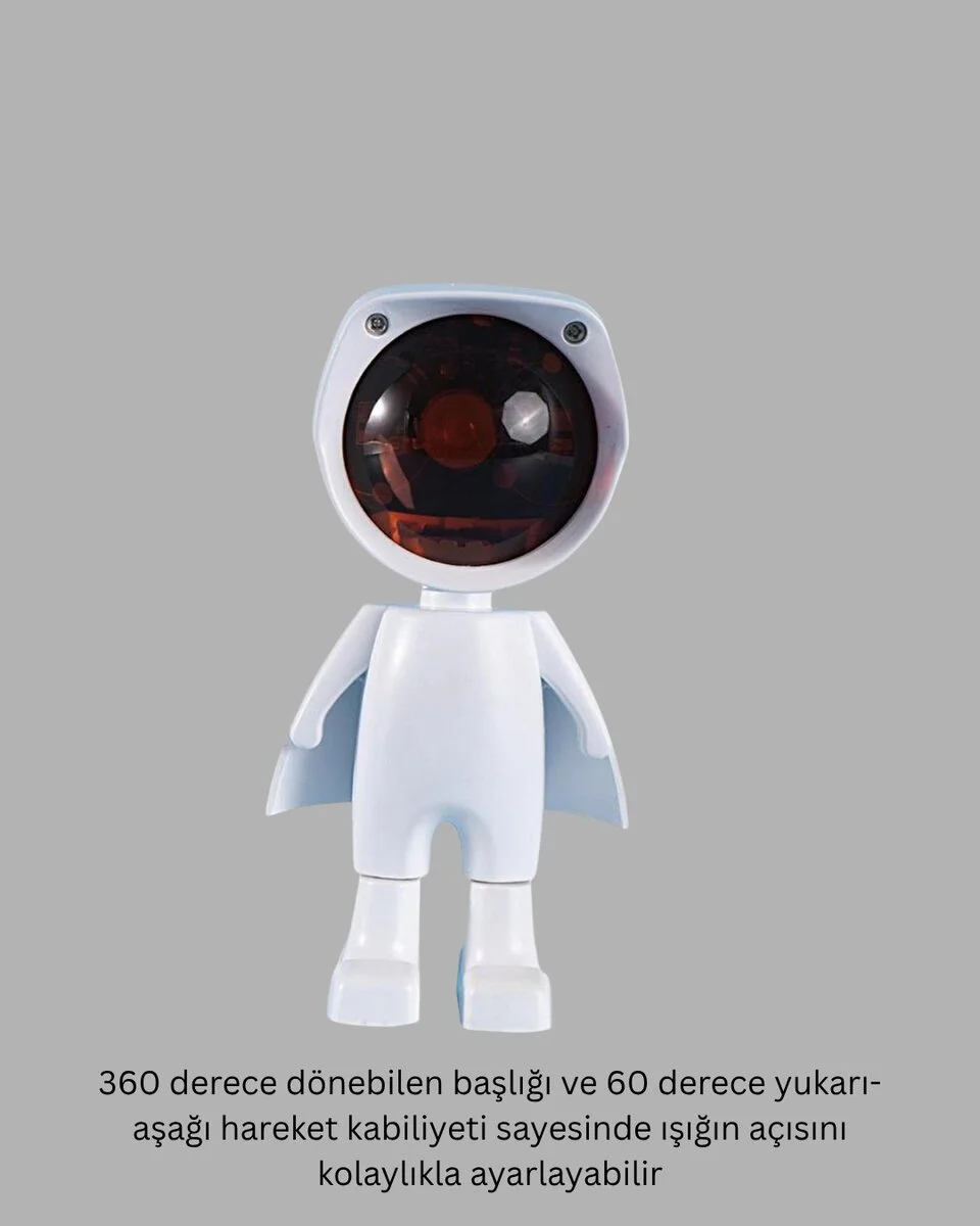 Astronot Tasarımlı Gün Batımı Efektli Şarjlı LED Lamba