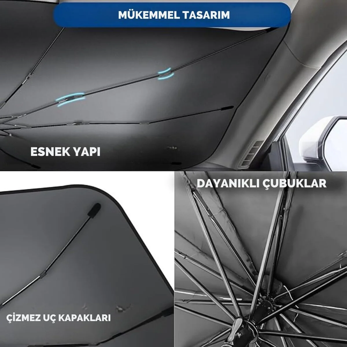 Renault Symbol Dacia Sandero Opel Corsa Ford Ka Peugeot 208 Uyumlu Oto Şemsiye