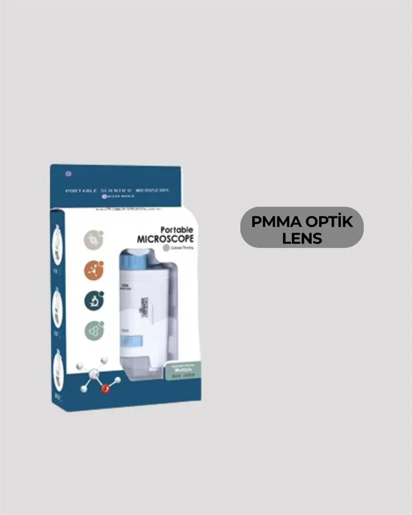 PMMA Optik Lensli Kompakt Taşınabilir Mikroskop