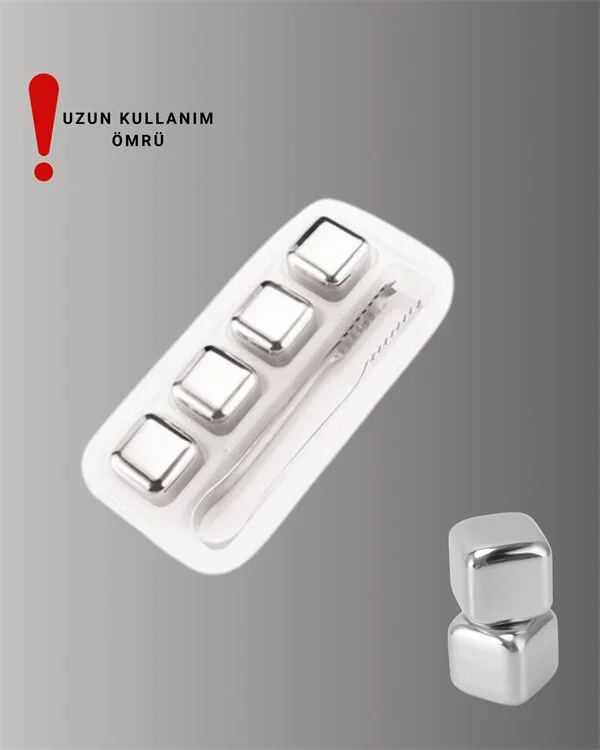 Hızlı Soğutma Özellikli Paslanmaz Metal Buz Küpü Takımı