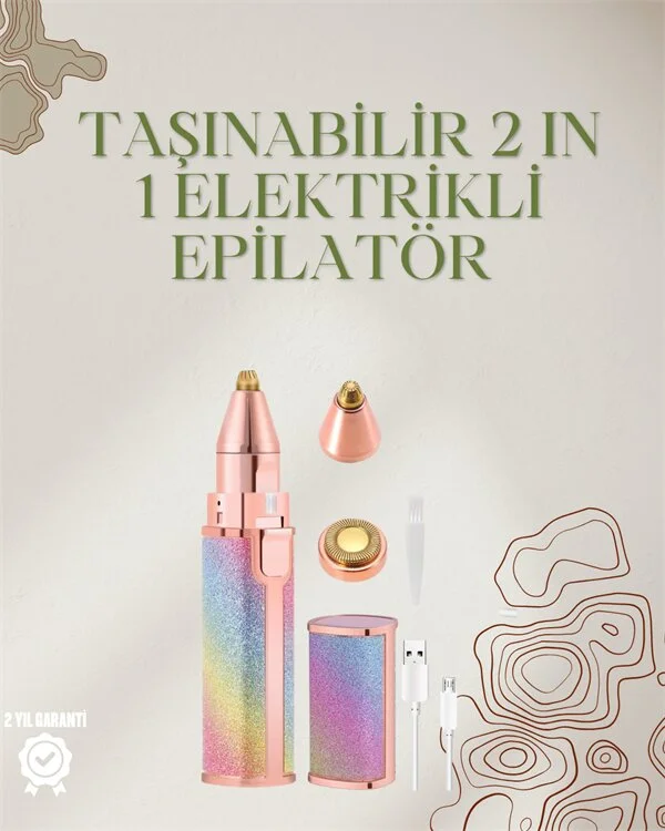 Mini Elektrikli Epilatör Cihazı – USB Şarjlı Acısız Yüz ve Kaş Bakım Aleti