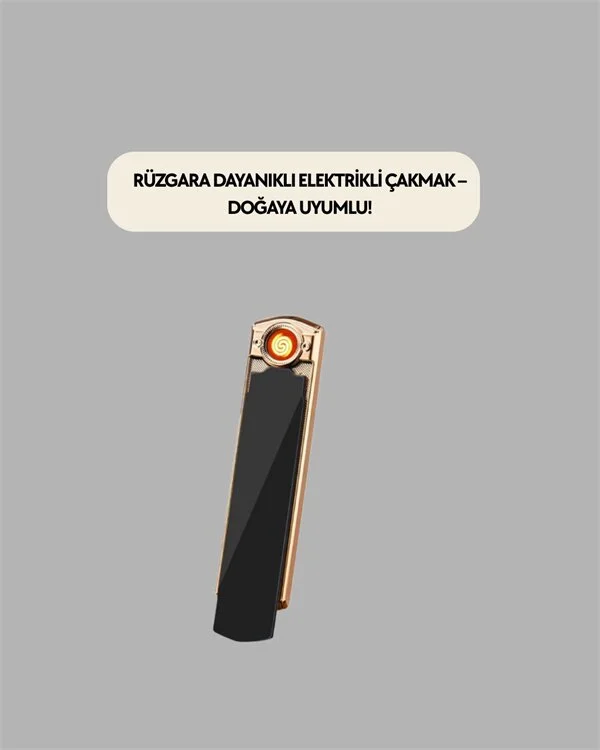 USB Şarjlı Alevsiz Elektronik Çakmak – Rüzgara Dayanıklı Gazsız Güvenli Kullanım