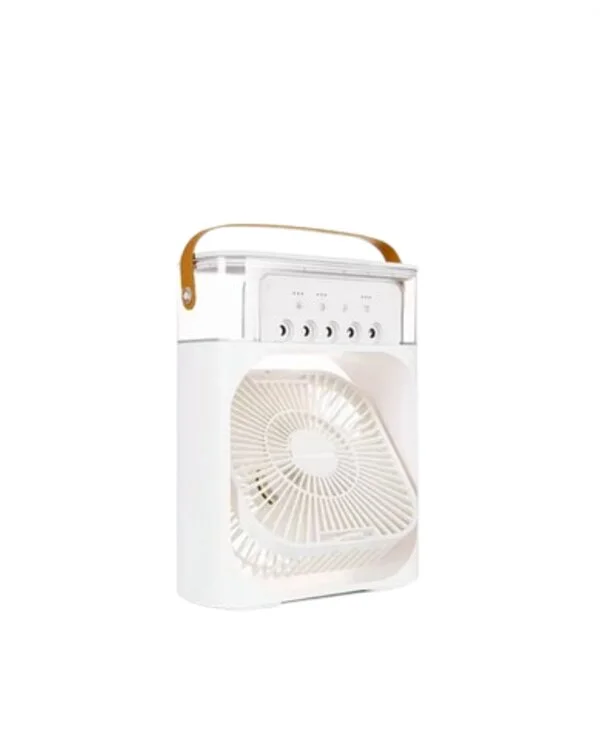 USB Bağlantılı 3'ü 1 Arada Nemlendirici Mini Klima Fan | 7 Renk Işıklı