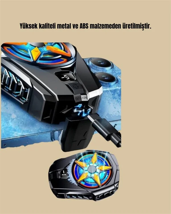 Mobil Cihaz Soğutma Radyatörü – Metal+ABS Type-C Kablolu