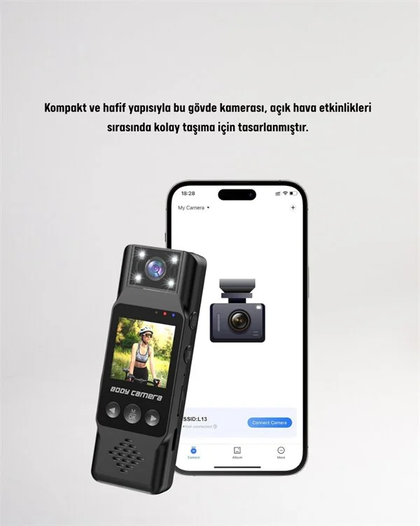 Hareket Algılayıcılı Taşınabilir Mini Kamera – 3MP Fotoğraf Düşük Güç Tüketimi