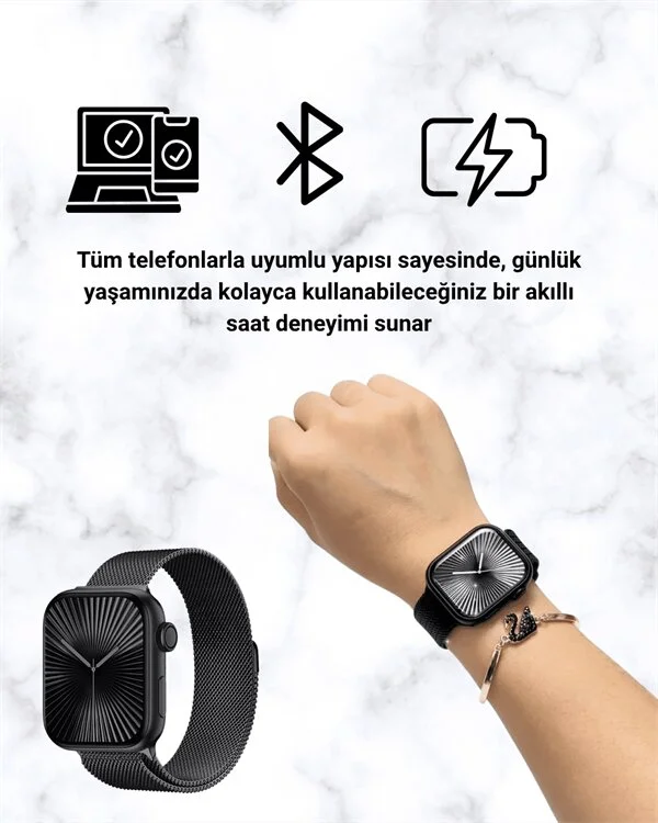 SQ-16 Mini Series 10 – Dokunmatik Akıllı Saat | Kalp Ritmi SpO2 Uyku Takibi