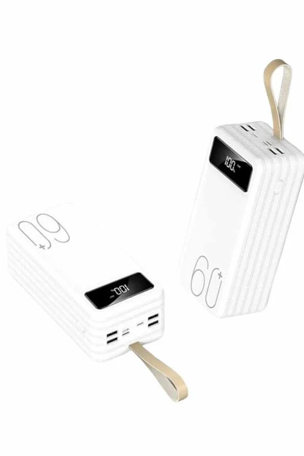 Powerbank 60.000 Mah Taşınabilir Şarj Hızlı El Fenerli Dijital Göstergeli
