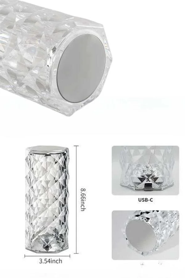 Yeni Nesil Modern Kristal Masa ve Gece Lambası Dokunmatik Renk Değiştirebilen