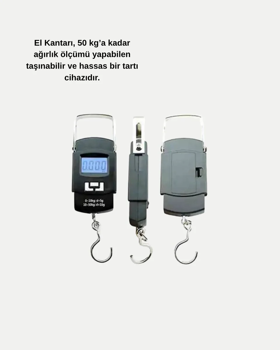 Dijital El Kantarı – 50 Kg Taşıma Kapasiteli Taşınabilir Hassas Tartı