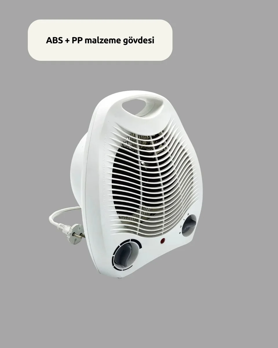 Mini Elektrikli Isıtıcı 2000W – Termostatlı Fanlı Isıtma Taşınabilir Tasarım