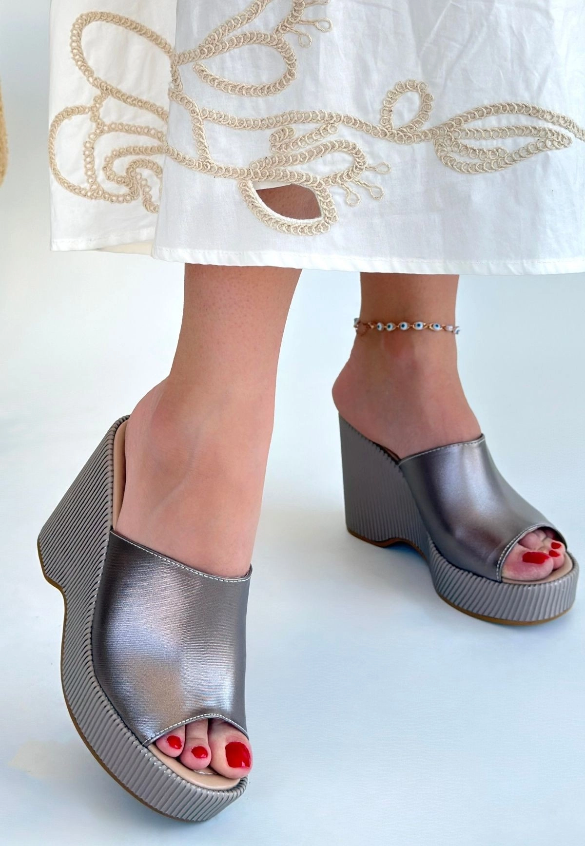 Tlay Platin Cilt Dolgu Topuk Terlik