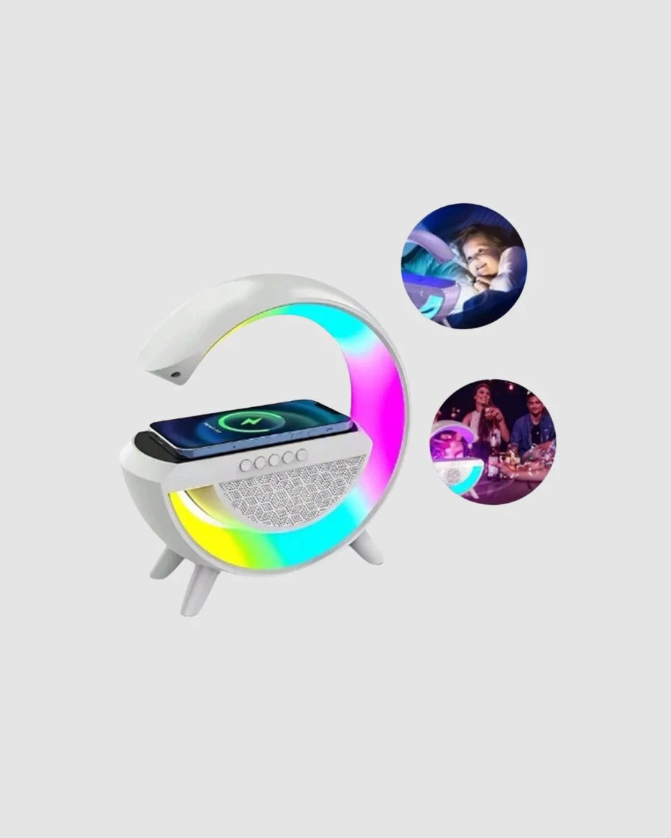 Bluetooth 5.0 Hoparlör – Kablosuz Şarj RGB Gece Lambası ve FM Radyo